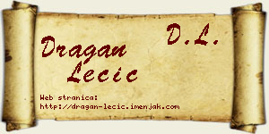 Dragan Lečić vizit kartica